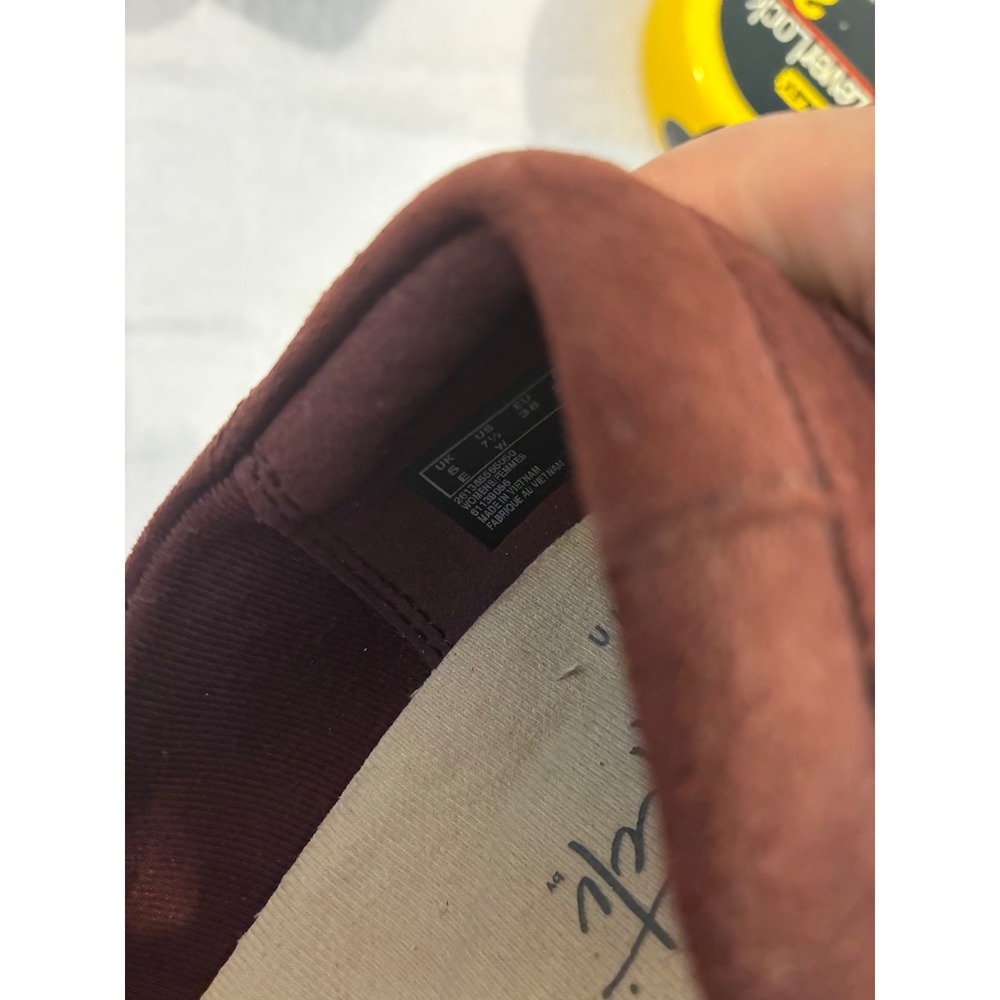 Clarks Collection Burgundy Suede Knot Bow Wedge Loafers Womens 7.5 Wide 26138556 - Picture 6 of 6